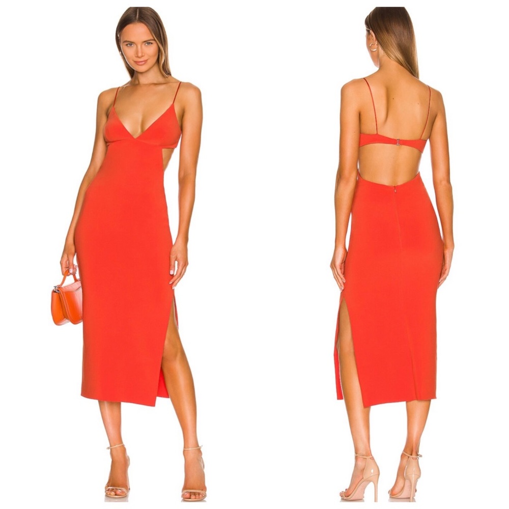 REVOLVE Bec + Bridge Ella Midi Dress in Flame